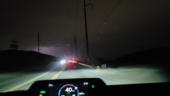 Lightning storm flashes across night sky over Palm Springs, USA