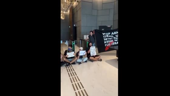Activists protest at German Embassy in Tel Aviv, demand arms embargo on Israel