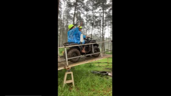 Ramp mishap: 4-wheel motorbike stunt ends in unexpected fall