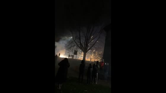Fireworks erupt in Niddrie, Edinburgh, following police withdrawal