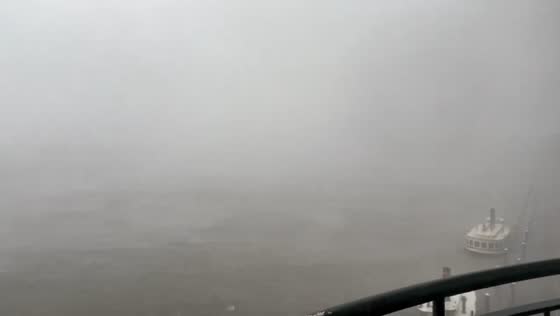 Heavy rainstorm hits Savannah Riverfront, Georgia