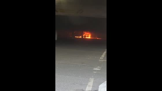 Car bursts into flames at Tesco car park in Glasgow, UK