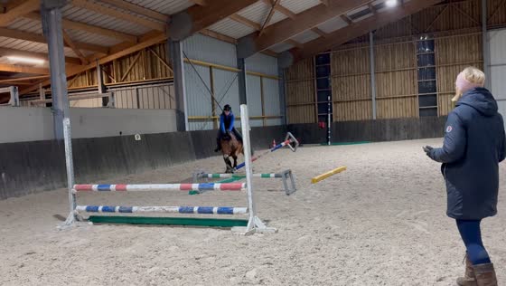 Horse trips during show jumping practice in Touquet, France
