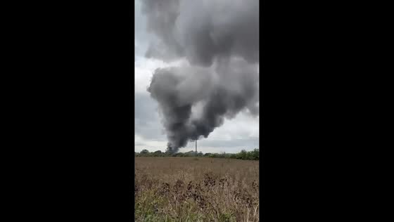 Massive fire sends towering smoke over in Beccles, Suffolk, UK