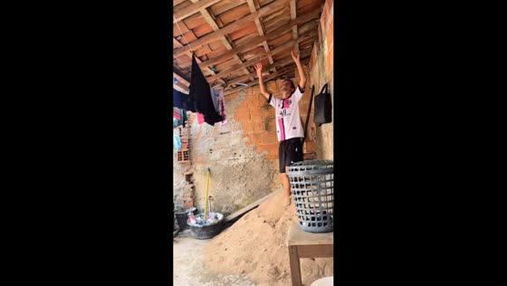 Lucas falls as shed roof collapses in Juazeirinho, Brazil