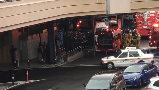 Emergency response at Sendai Station after chemical incident on Tokyo-bound bullet train