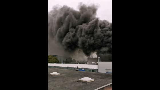 Electric vehicle fire spreads inside Volkswagen workshop in Düsseldorf, Germany