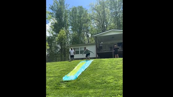 Elderly man rolls onto Slip 'N Slide in Elizabethton