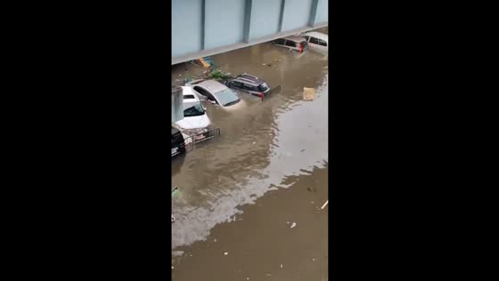 Heavy rainfall floods the longest flyover in Kolkata, India