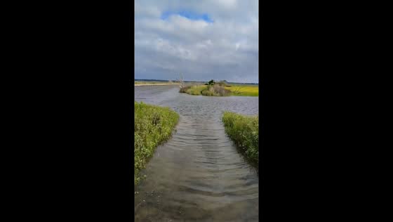 Strong north winds and passing hurricane in Emerald Isle, North Carolina, USA