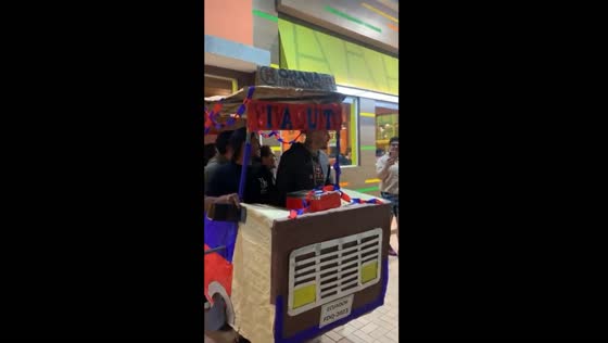 Quito celebrations: walking chiva to McDonald's automac for a festive feast