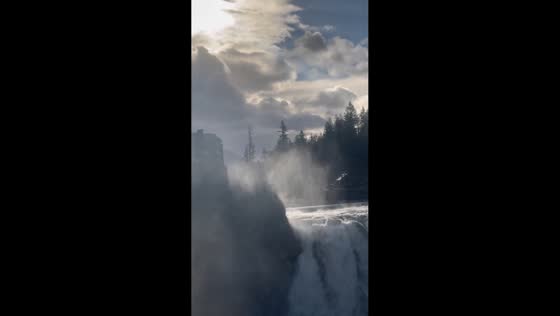 Beautiful sunrise view at Snoqualmie Falls in Washington, USA