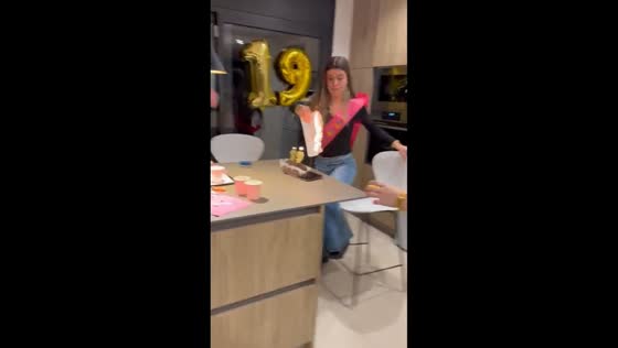 Small spark ignites paper during birthday celebration in Barcelona, Spain