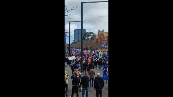 Anti-immigration rally marches through Adelaide, Australia
