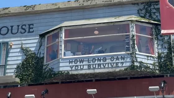 Netflix puts a man inside a billboard in Los Angeles, California, USA
