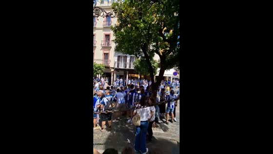 Fans celebrate Copa del Rey victory in Seville, Spain