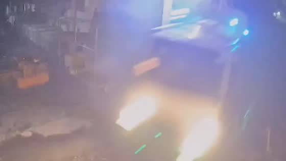 Truck hits and runs over closed gate in Lumajang, East Java