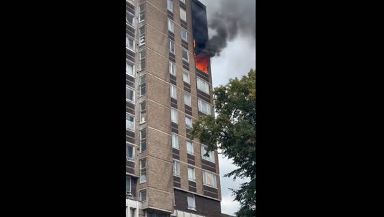 Fire engulfs high-rise flats in Catford, London
