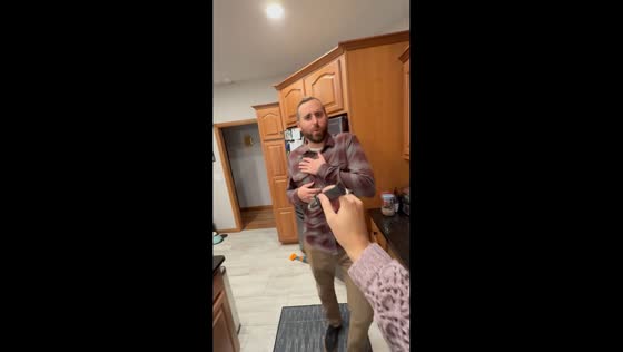Hilarious kitchen prank surprises husband in Huntington, USA