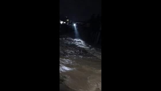 Nighttime flooding during Typhoon Basyang in Pala-o, Iligan, Philippines