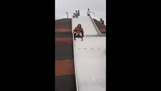 Slide mishap in Barcelona