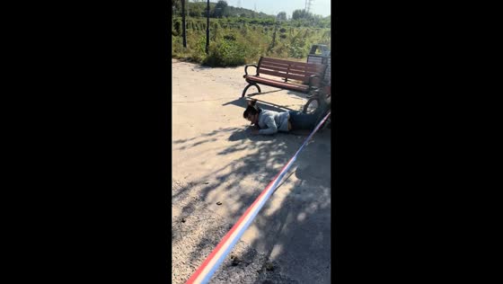 Donkey riding mishap in Beijing, China