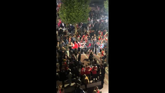 Huge celebrations erupt as Arsenal win Premier League title at Emirates Stadium, London, UK