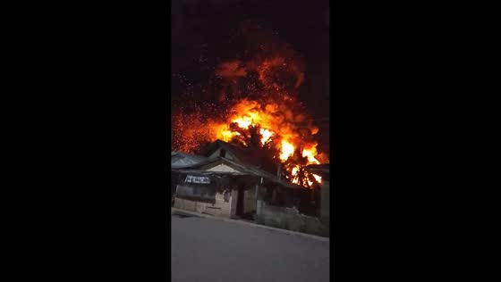 Fire breaks out in residential area in Davao Oriental, Philippines