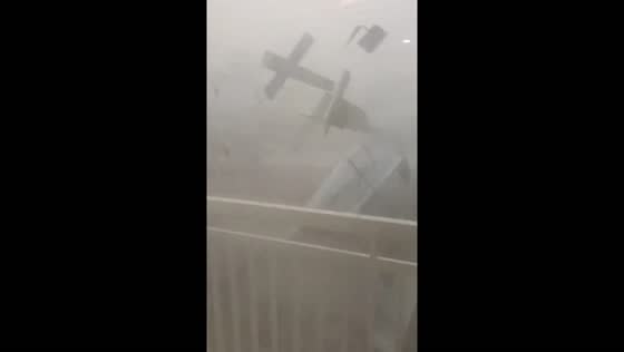 Powerful winds blow off roof in Clark, Pampanga