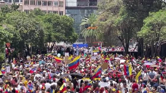 Venezuelans protest in Mexico City over Maduro's disputed re-election