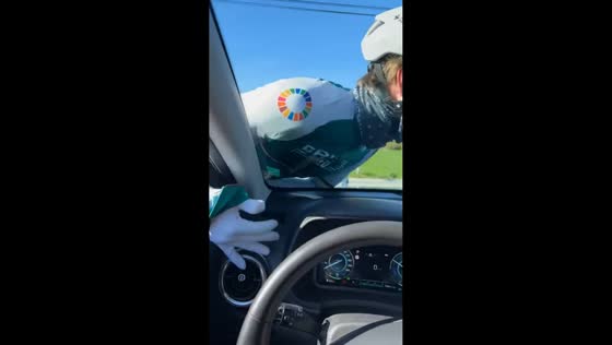 Cyclist crashes into parked car during race in Turin, Italy