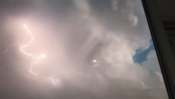 Lightning flashes illuminate dark clouds in Jilin, China