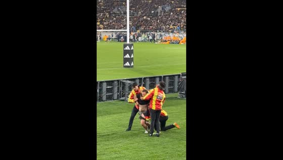 Spectators clash with security in Wellington, New Zealand