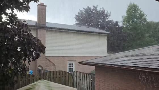 Heavy rain and strong winds batter residential area in Stratford, Canada