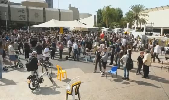 Israelis gather peacefully after landmark Gaza peace deal in Tel Aviv-Yafo, Israel