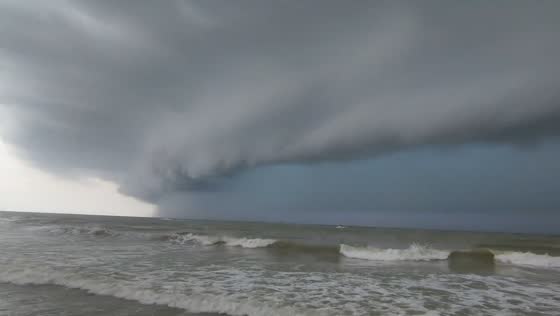 Massive storm approaches over the ocean in Guangxi, China