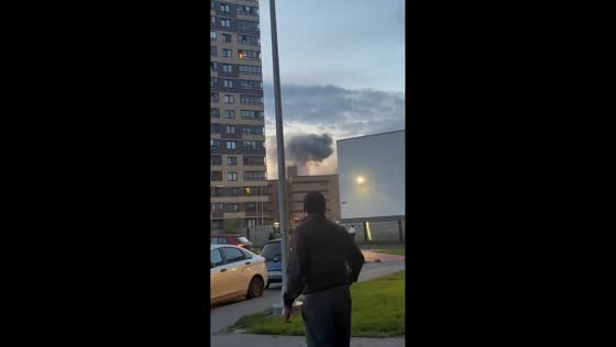 Drone strike sparks fire at warehouse in St. Petersburg, Russia