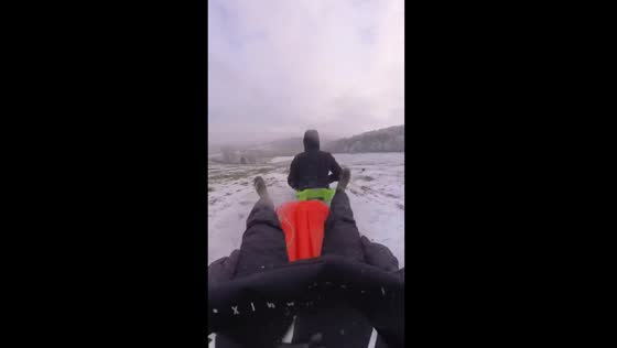 Adrenaline-fueled snow sledding thrills in Le Mans, France