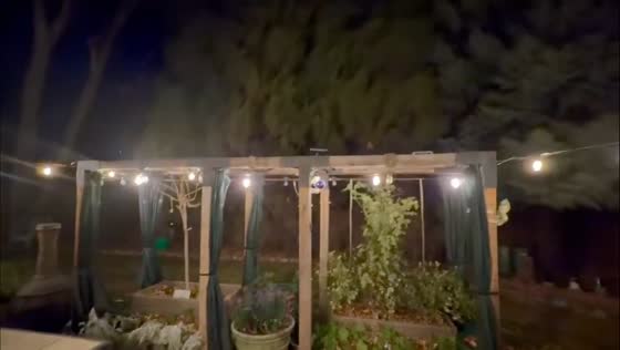 Ferocious nighttime winds batter backyard in Centennial, Colorado, USA