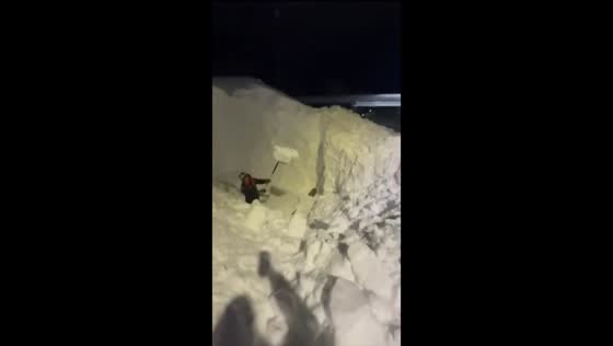 Car buried under massive snowfall in Kamchatka, Russia