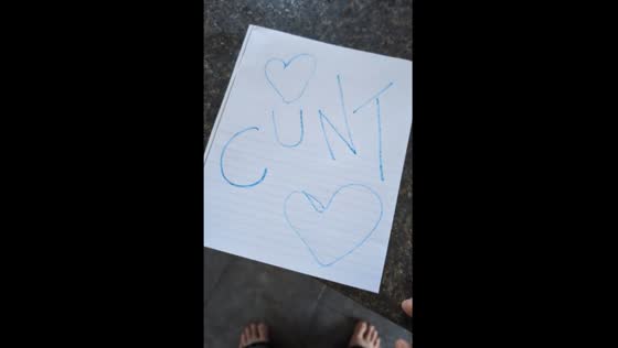 Child reads 'CUNT' as short form for 'See You Next Time'