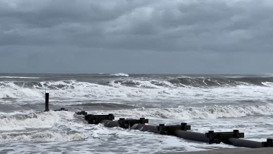 Massive waves batter as nor’easter approaches in Ocean City, New Jersey, USA