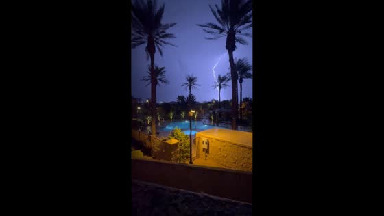 Intense lightning strikes during monsoon storm in Chandler, USA