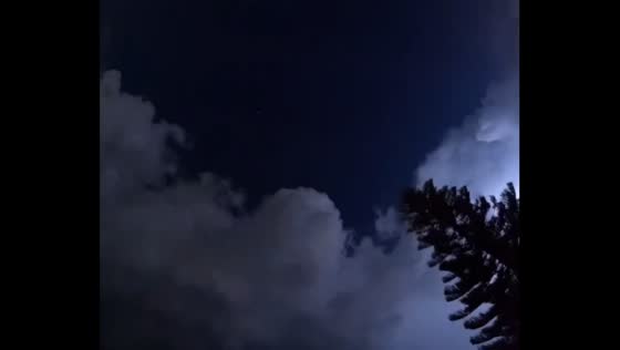 Lightning illuminates the night sky in Melbourne Beach, Florida