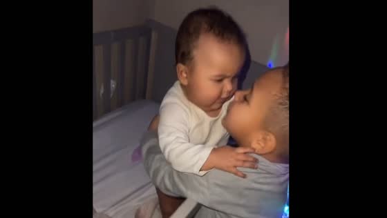 Brotherly Love or Prank? Older Brother's Hilarious Bedtime Surprise for Younger Brother Caught on Camera!