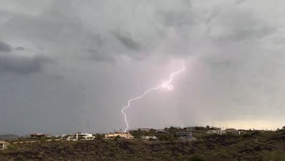 Lightning storm captured over Moon Hill, Phoenix, Arizona