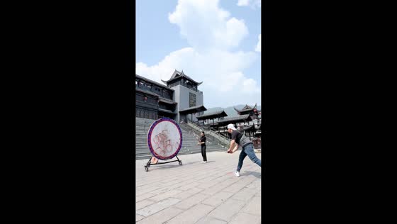 Performers demonstrate precision ring-and-knife routine during practice in Hunan, China