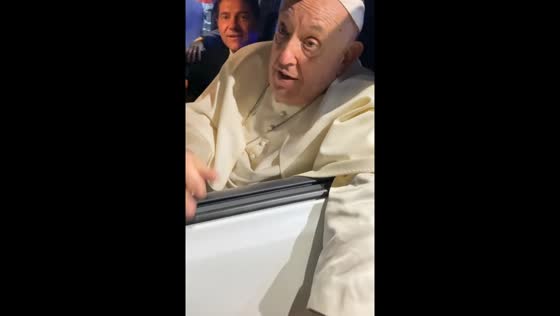 Pope Francis stops to interact with people in Jakarta, Indonesia