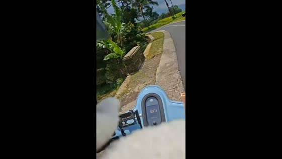 Motorbike accident after overtaking on curved road in Majalengka, West Java, Indonesia