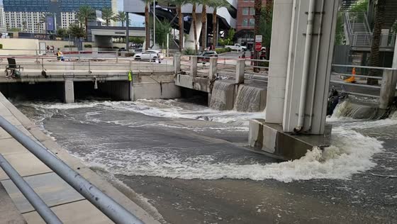 Severe flash flooding overwhelms drainage channels in Las Vegas, Nevada, USA